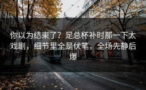 你以为结束了？足总杯补时那一下太戏剧，细节里全是伏笔，全场先静后爆
