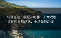 一句话点破：欧冠补时那一下太戏剧，评论区立刻炸锅，全场先静后爆