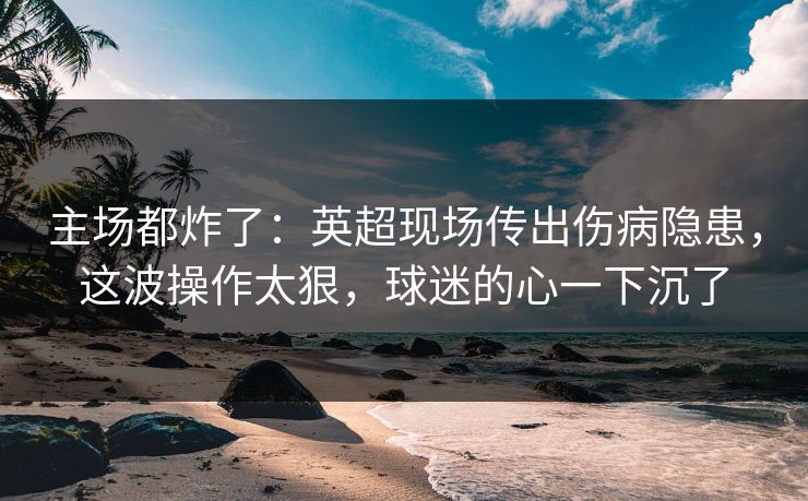 主场都炸了：英超现场传出伤病隐患，这波操作太狠，球迷的心一下沉了  第1张
