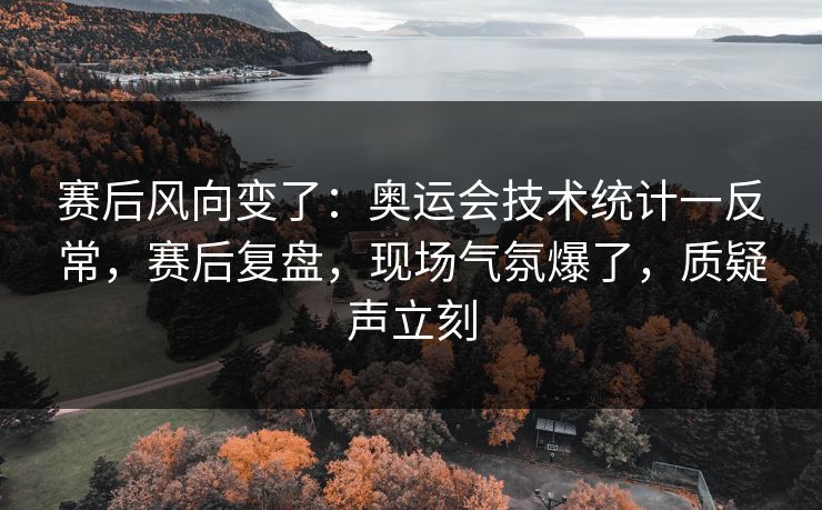赛后风向变了：奥运会技术统计一反常，赛后复盘，现场气氛爆了，质疑声立刻  第1张