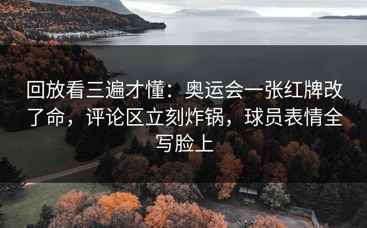 回放看三遍才懂：奥运会一张红牌改了命，评论区立刻炸锅，球员表情全写脸上  第1张