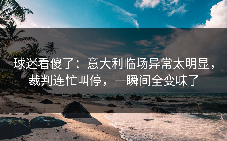 球迷看傻了：意大利临场异常太明显，裁判连忙叫停，一瞬间全变味了  第1张